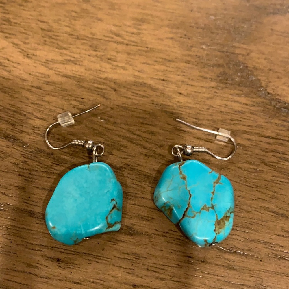 Turquoise Chunk Earrings